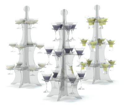 Acryl Etagere Pyramide S 1 für Martini/Margarita und Cancun Gläser